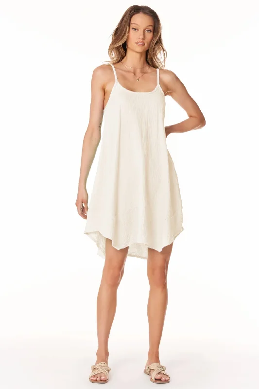 Asymmetrical Hem Dress - Parchment