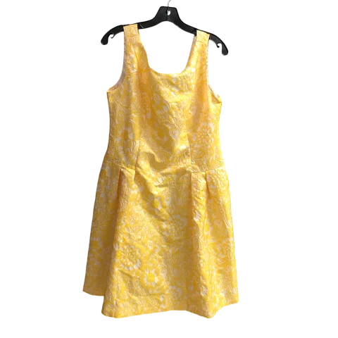 Dress Casual Short By Carmen Marc Valvo In Yellow, Size: 14