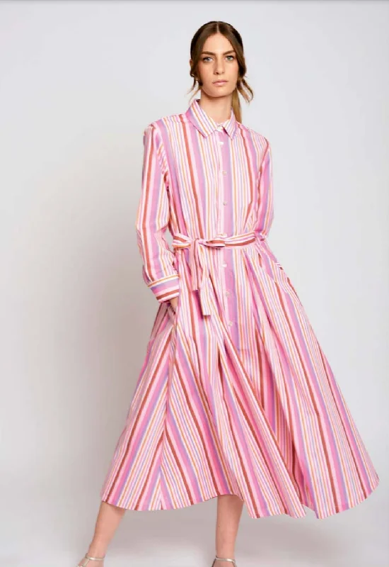 Fatima Dress - Pink Stripe