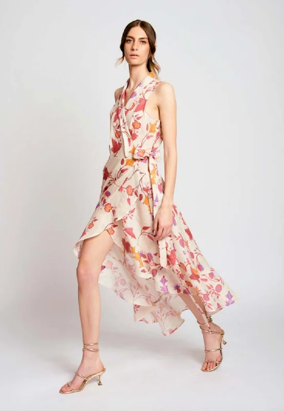 Ramona Tie Dress - Red Floral