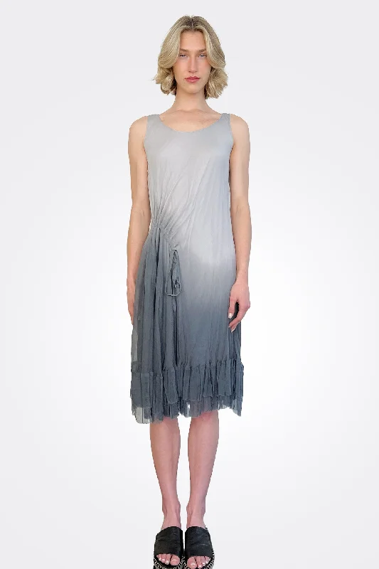 Synched Side Dress - Light Grey / Dark Grey