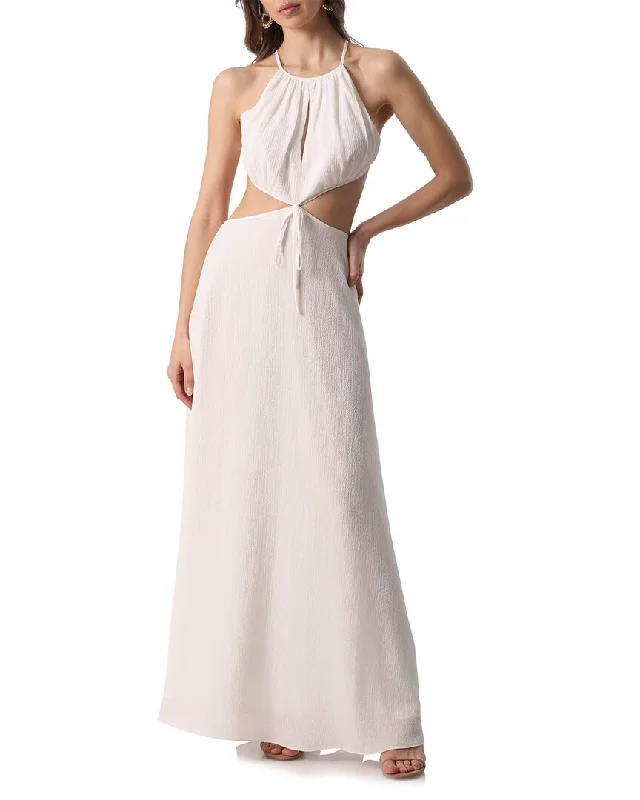 Avec Les Filles Halter Cutout Maxi Dress