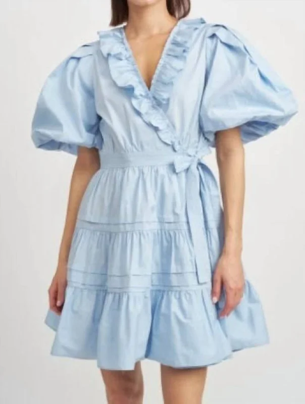 Lorena Mini Dress In Sky Blue