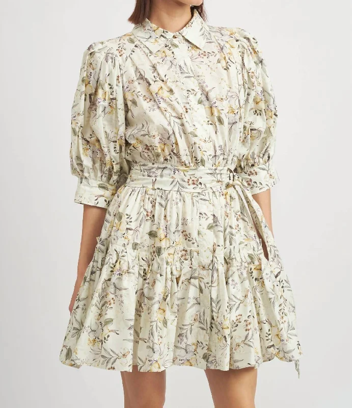 Mindy Floral Mini Dress In Multi