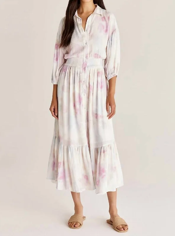 Tanya Blurred Maxi Dress In Watercolor