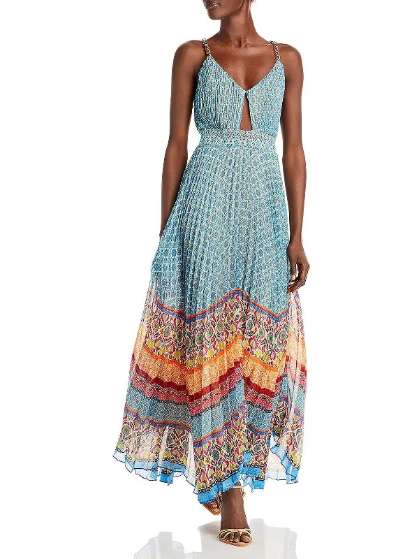 Womens Pleated Long Maxi Dress