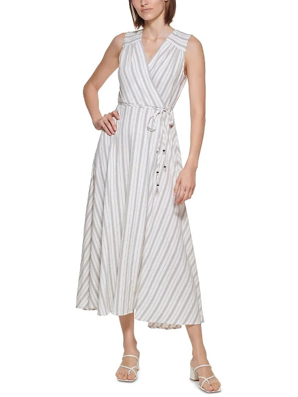 Womens Striped Long Maxi Dress