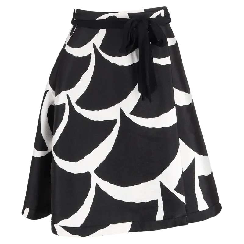 Diane Von Furstenberg Printed Skirt in Black Polyester