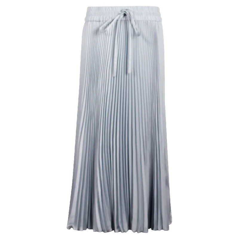 Red Valentino Pleated Midi Skirt in Light Blue Polyester