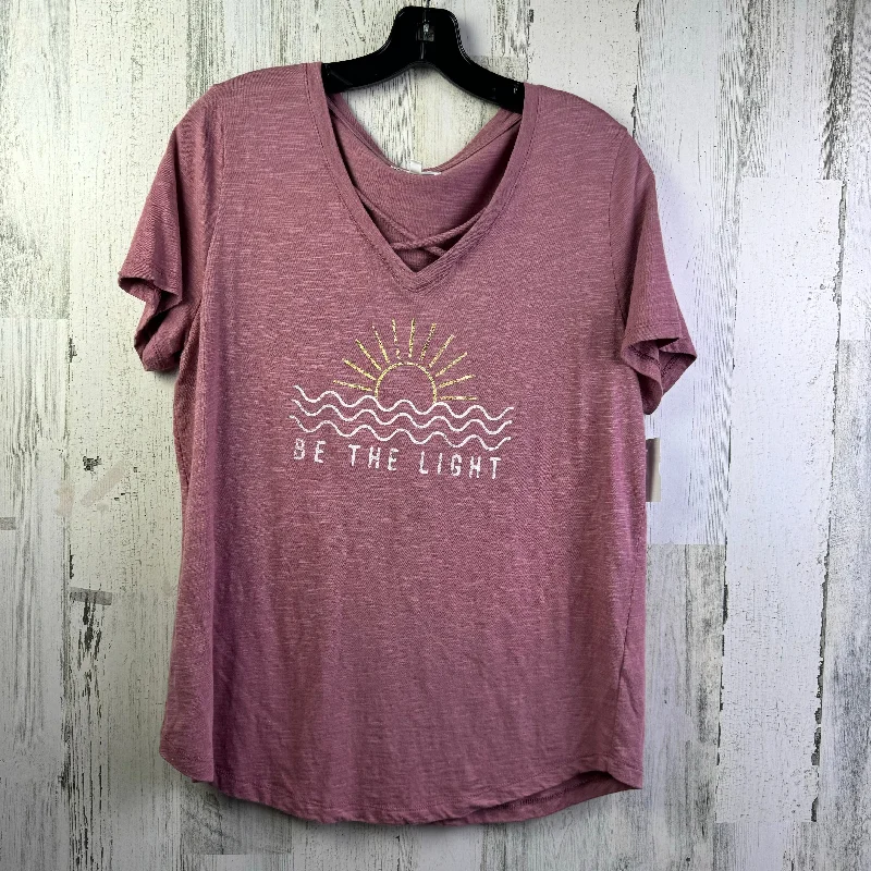 Top Short Sleeve Basic By Maurices In Pink, Size: M