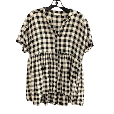 Top Short Sleeve By 11.1. tylho In Plaid Pattern, Size: M