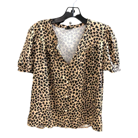 Top Short Sleeve By Ann Taylor In Black & Brown, Size: Petite   S