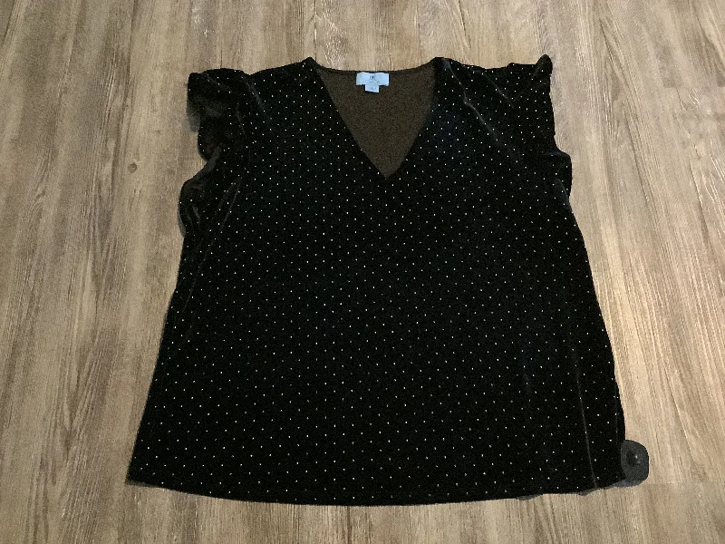 Top Short Sleeve By Cece In Black, Size: L