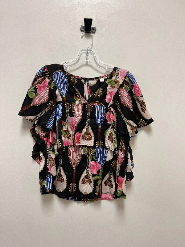 Top Short Sleeve By Clothes Mentor In Black & Pink, Size: S