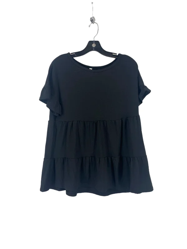 Top Short Sleeve By Clothes Mentor In Black, Size: M