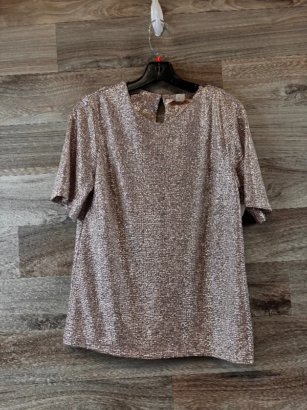 Top Short Sleeve By Monteau In Rose Gold, Size: M