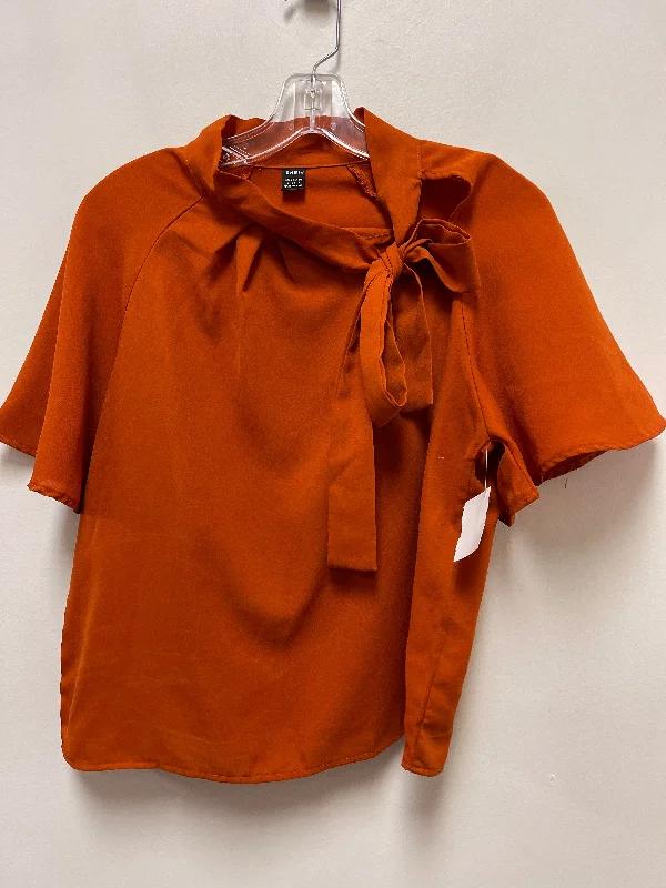 Top Short Sleeve By Shein In Orange, Size: S