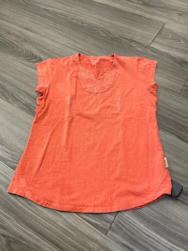 Top Short Sleeve By Woolrich In Orange, Size: S