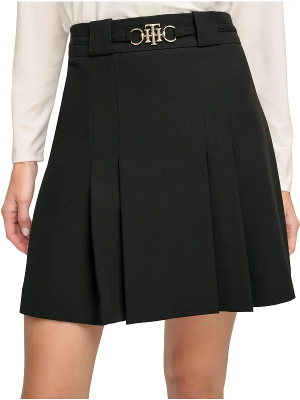 Womens Logo Belt Short A-Line Skirt