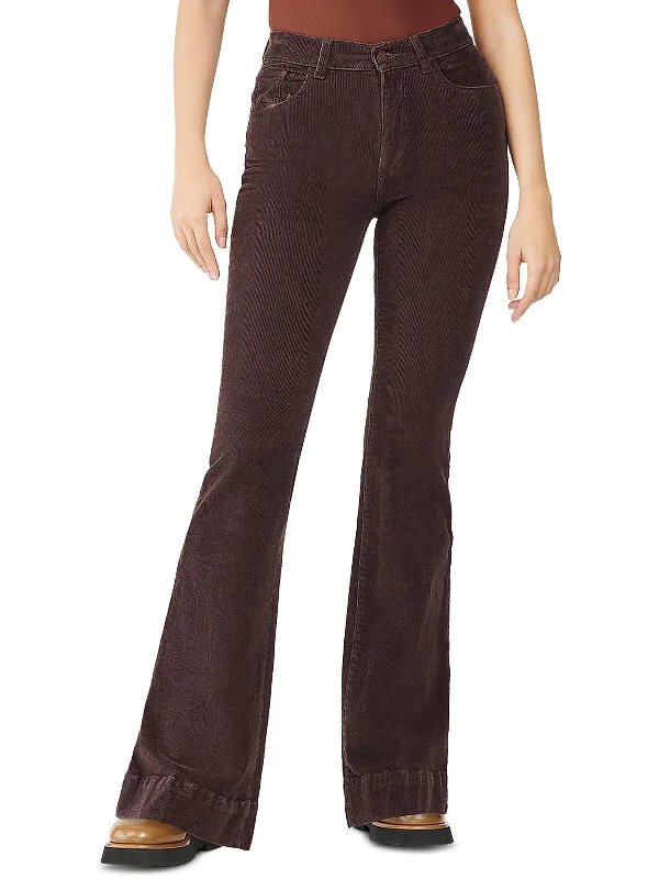 Womens High Rise Solid Bootcut Jeans