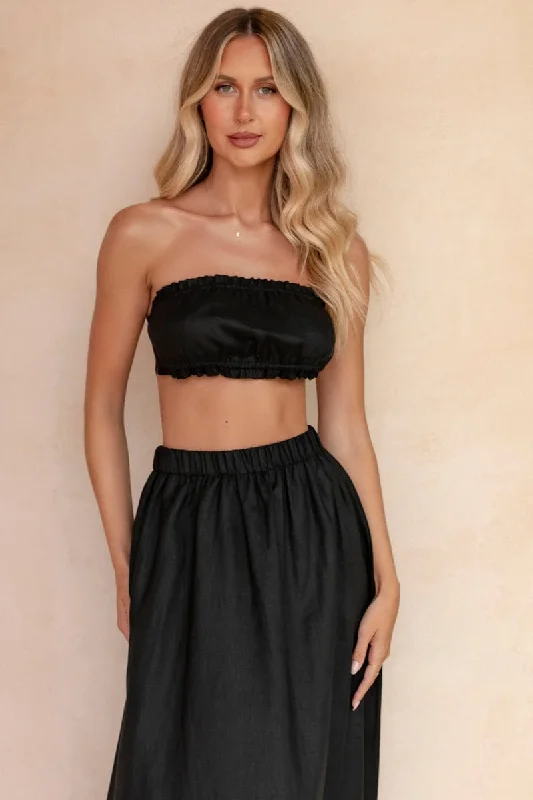 Black Boobtube Sleeveless Crop