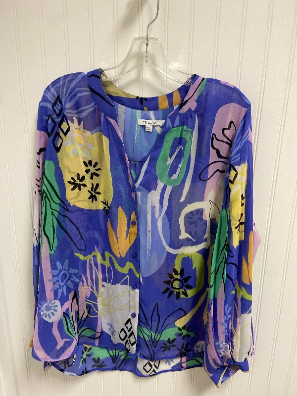 Top Long Sleeve By Chicos In Multi-colored, Size: Xl