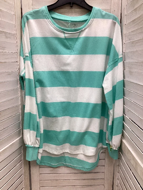 Top Long Sleeve By Crown And Ivy In Striped Pattern, Size: L