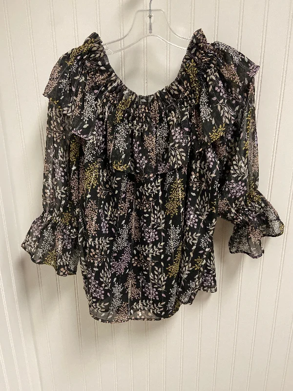 Top Long Sleeve By Loft In Black, Size: L