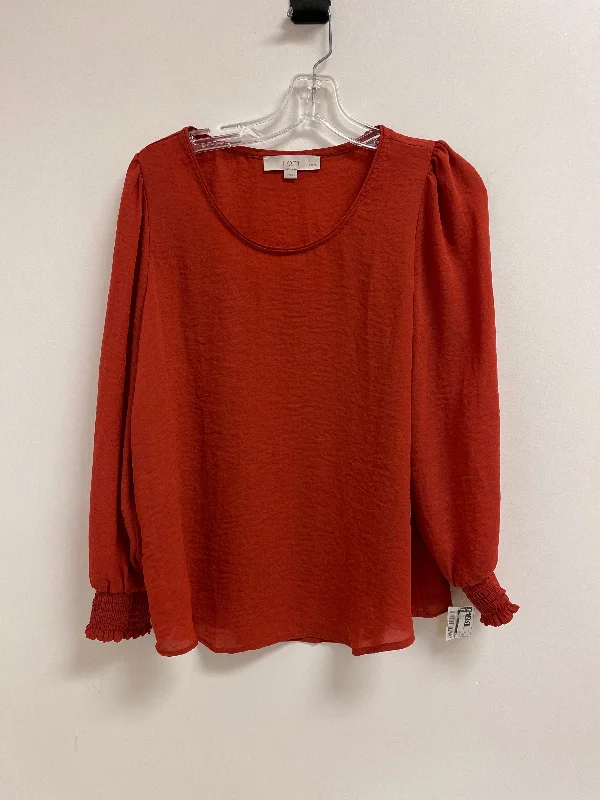 Top Long Sleeve By Loft In Orange, Size: Mp