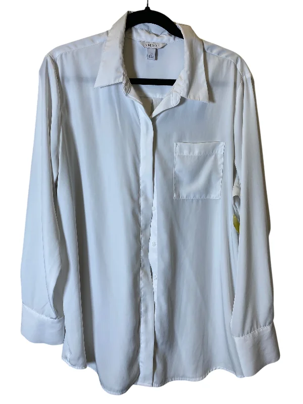 Top Long Sleeve By Nine West In White, Size: Xl