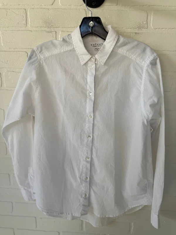 Top Long Sleeve By Velvet By Graham & Spencer In White, Size: S