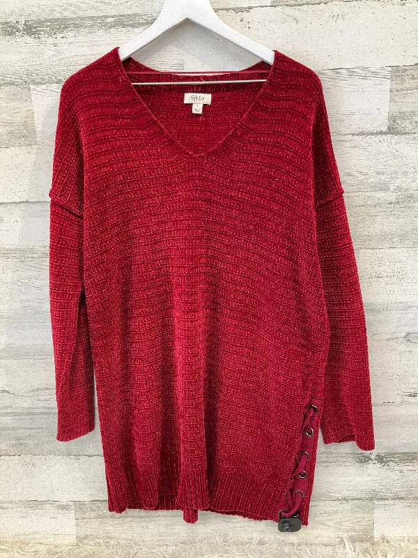 Tunic Long Sleeve By Style And Company In Red, Size: L