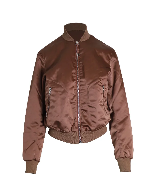 Acne Studios Azura Bomber Jacket in Rose Satin