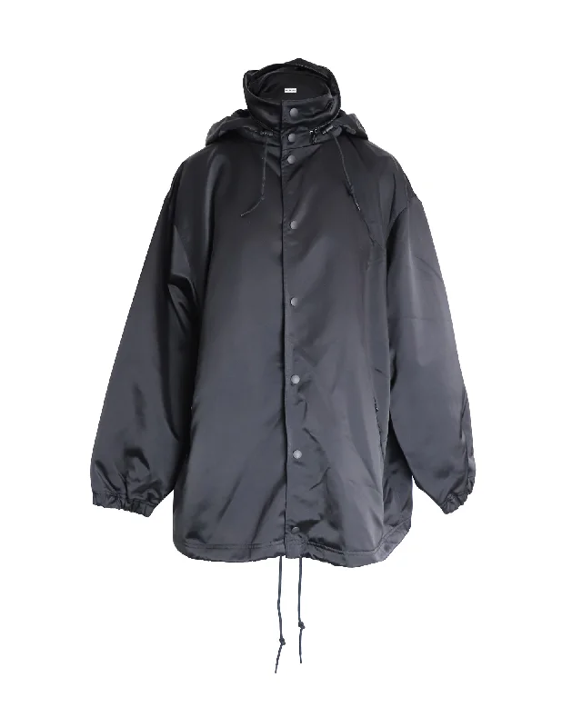 Balenciaga Back Symbol Logo Windbreaker in Black Polyamide