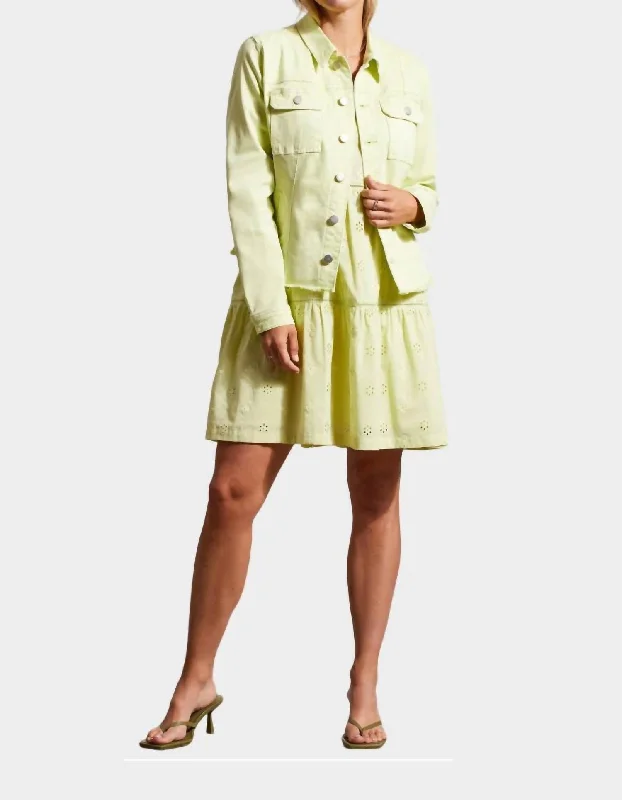 Button Up Jacket In Wild Lime