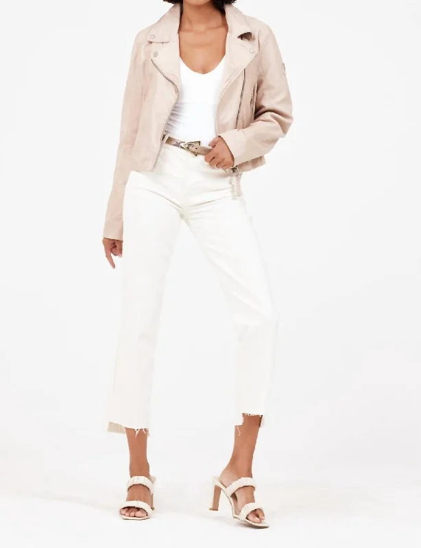 Julene Leather Jacket In Beige