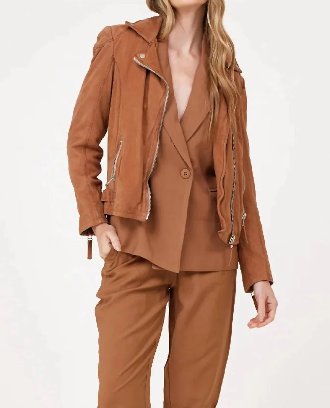 Karyn Leather Jacket In Cognac