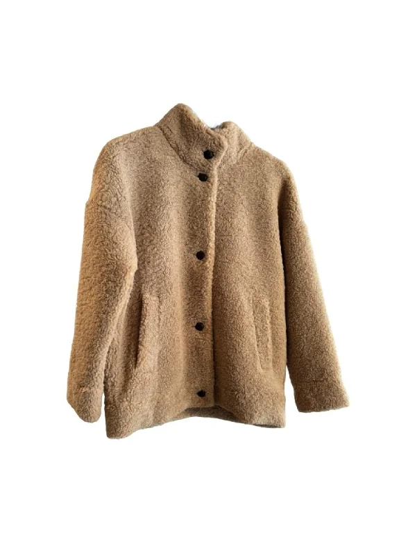 Women's Valery Sherpa Knit Coat In Beige