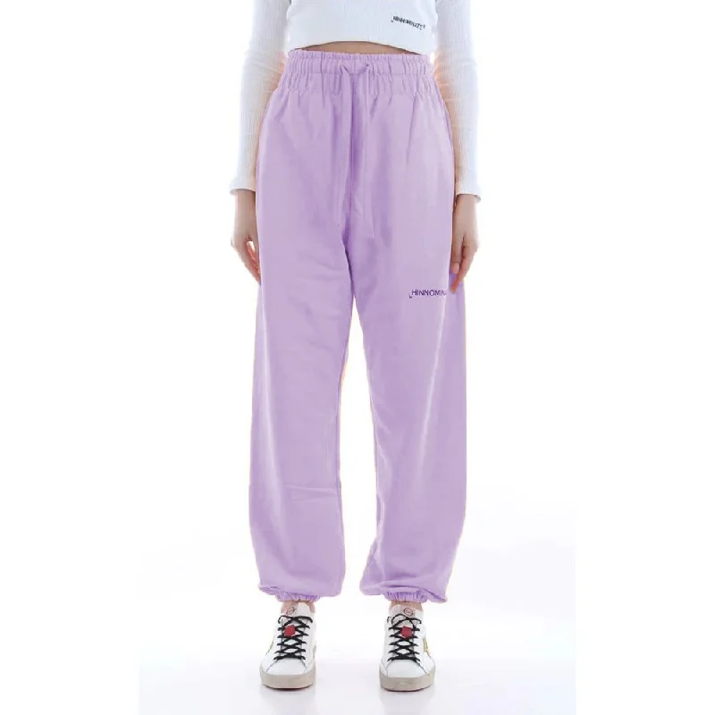 Hinnominate Plush Cotton Sweatpants with Logo Women's Detail